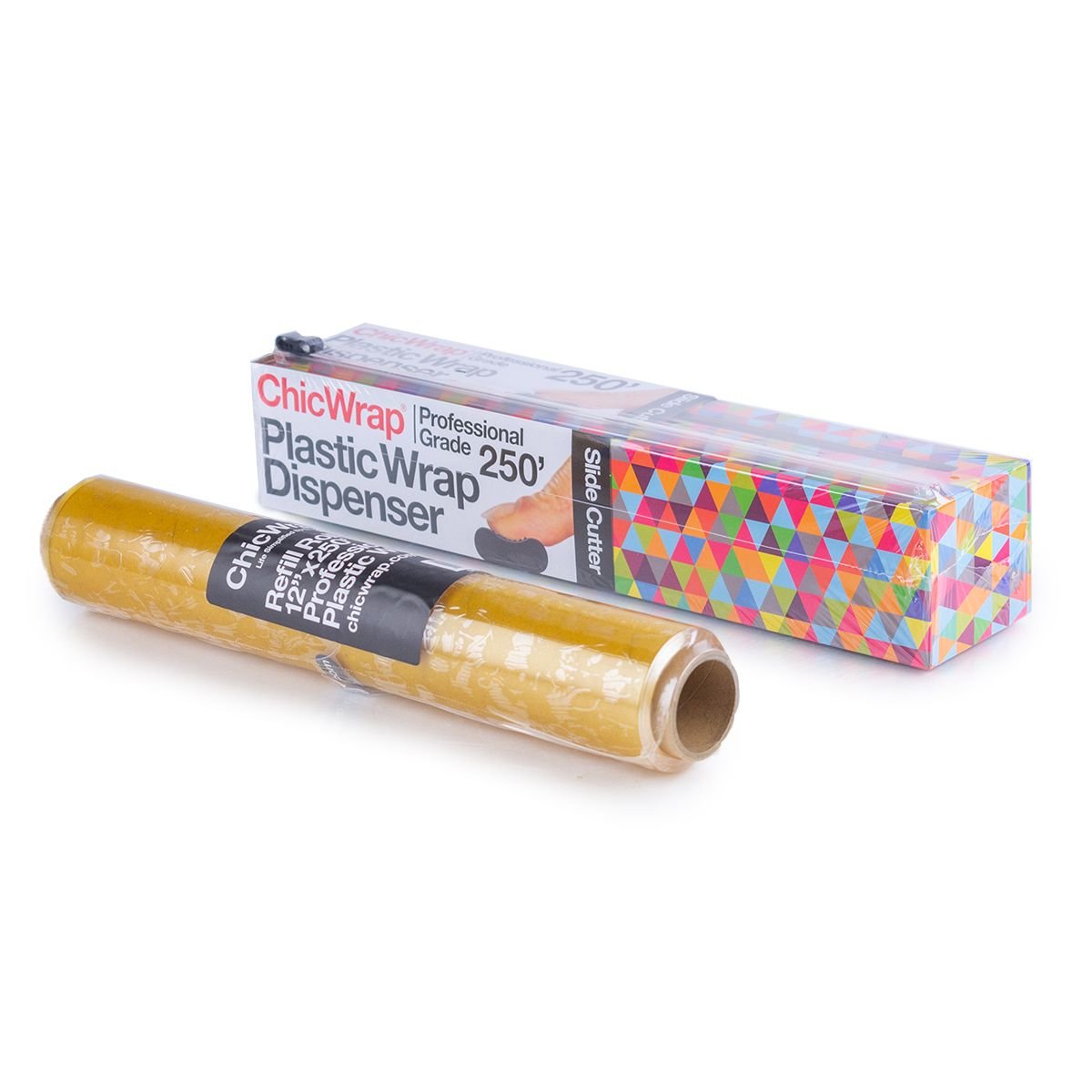 Chicwrap Lemon Plastic Wrap Dispenser With 12 X 250' Roll Of