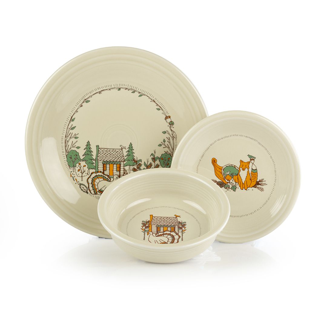 12-Piece Classic Rim Dinnerware Set (Fall Forest) | Fiesta