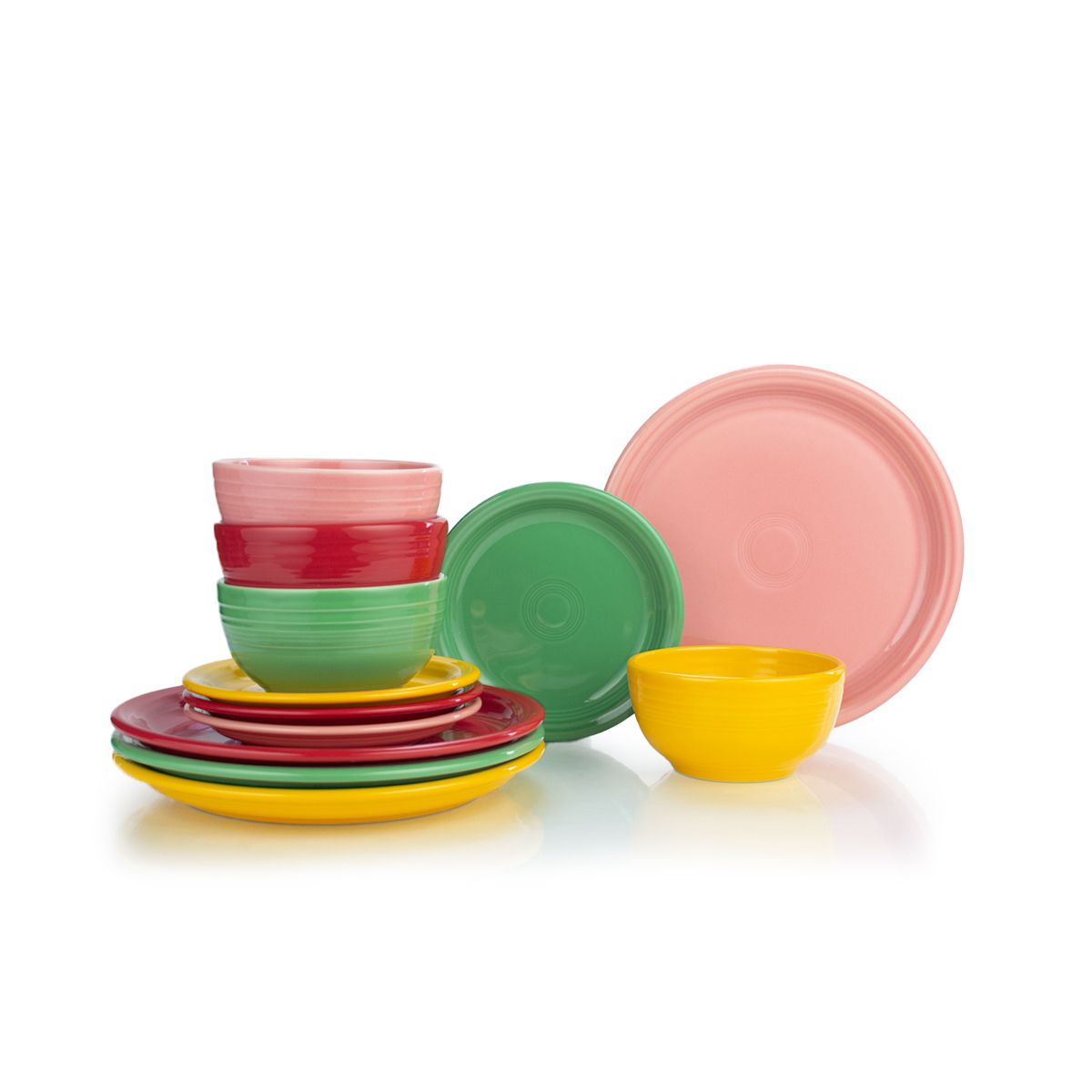 12-Piece Bistro Coupe Dinnerware Set (Service for 4) (Strawberry