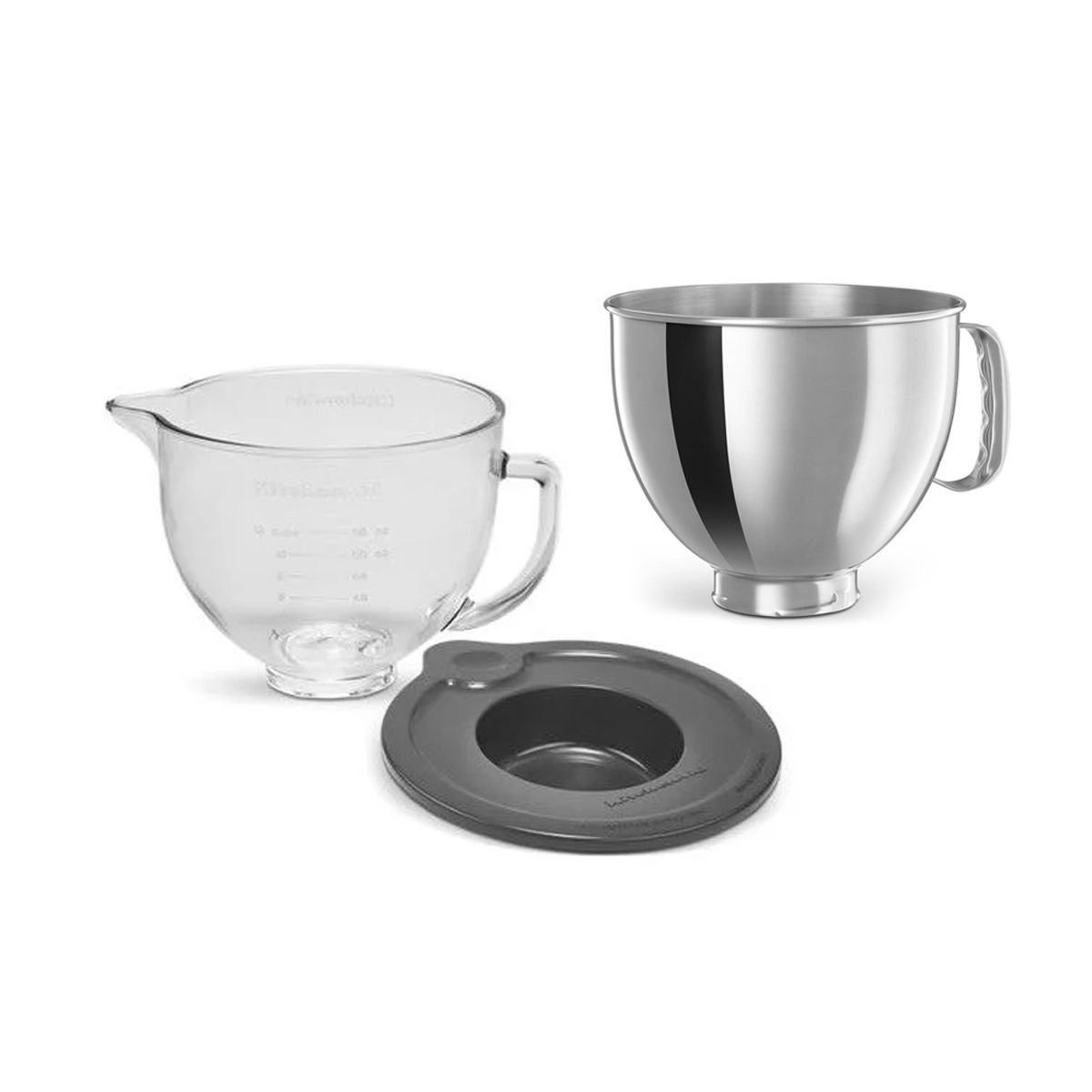 KitchenAid 5 qt. Tilt Head Glass Bowl with Measurement Markings & Lid