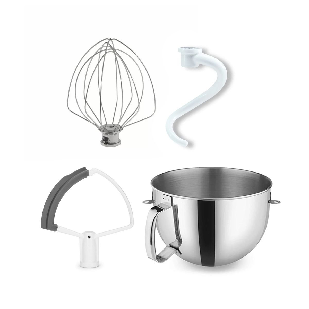 6-Quart Stainless Steel Bowl + Coated Pastry Beater Accessory Pack