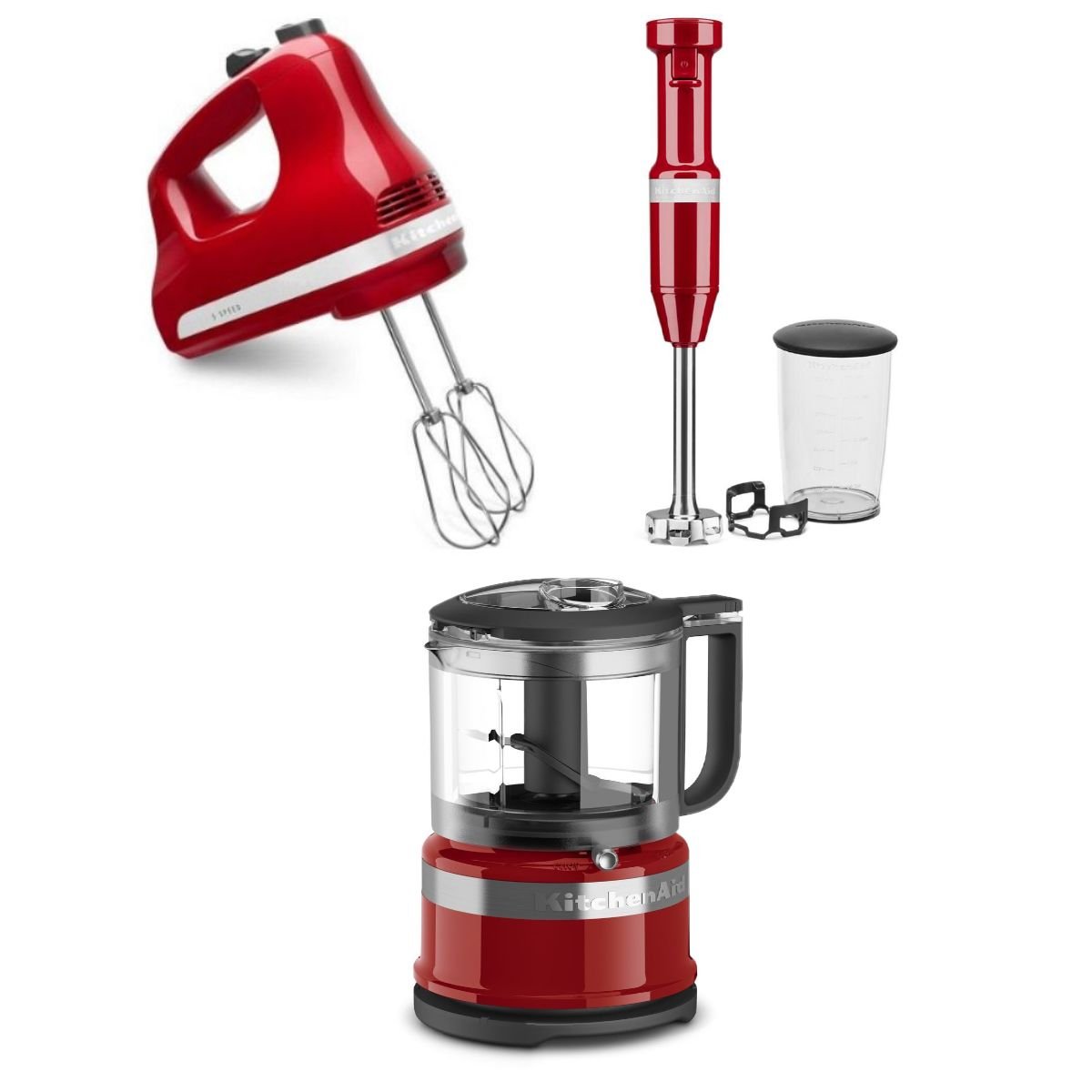 Empire Red Small Appliances Set - Mini Food Processor, & Hand Mixer | KitchenAid Everything Kitchens