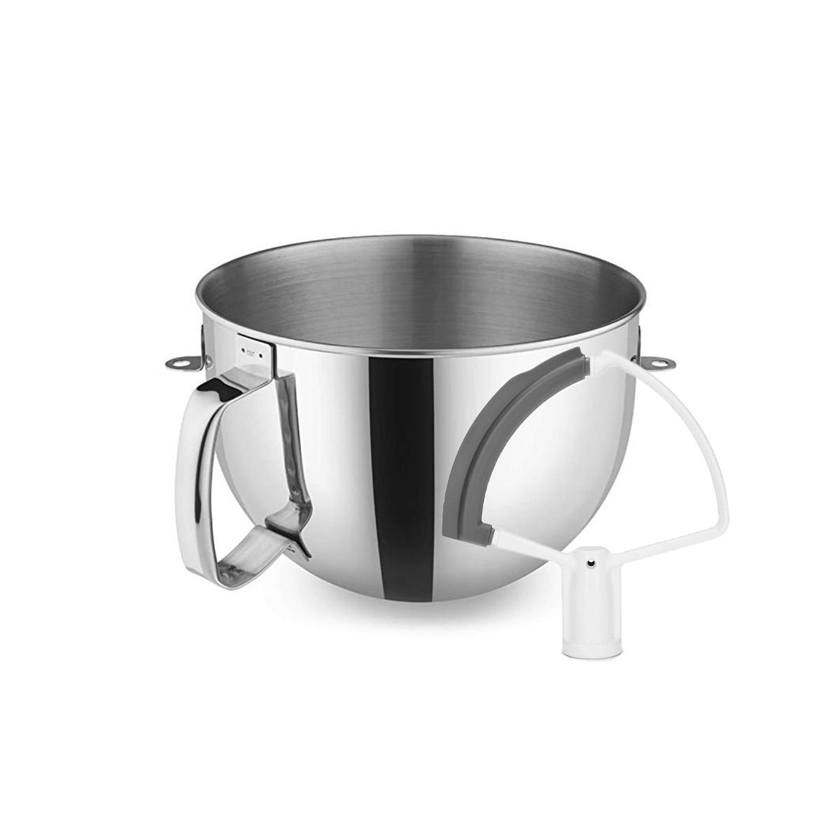 Stainless Steel Lift Bowl Compatible with Kitchenaid 6-qt. Mixing Bowl with  Ergonomic Handle