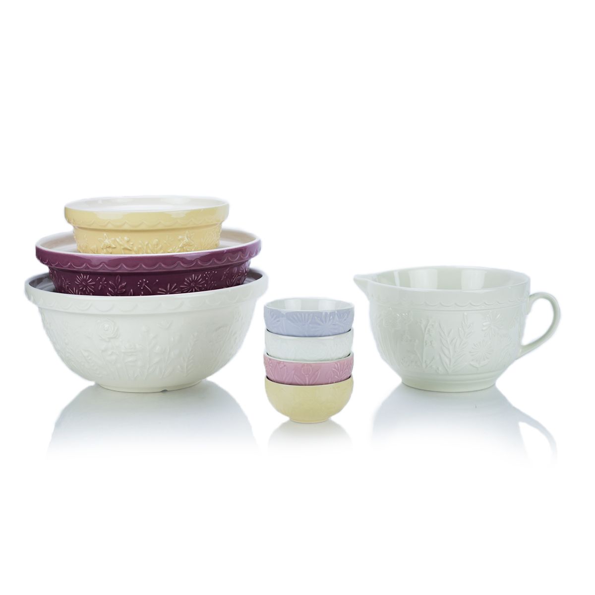 Glass Mixing Bowl Ingredient Prep Set - 7.75 Inch Diameter, Set of