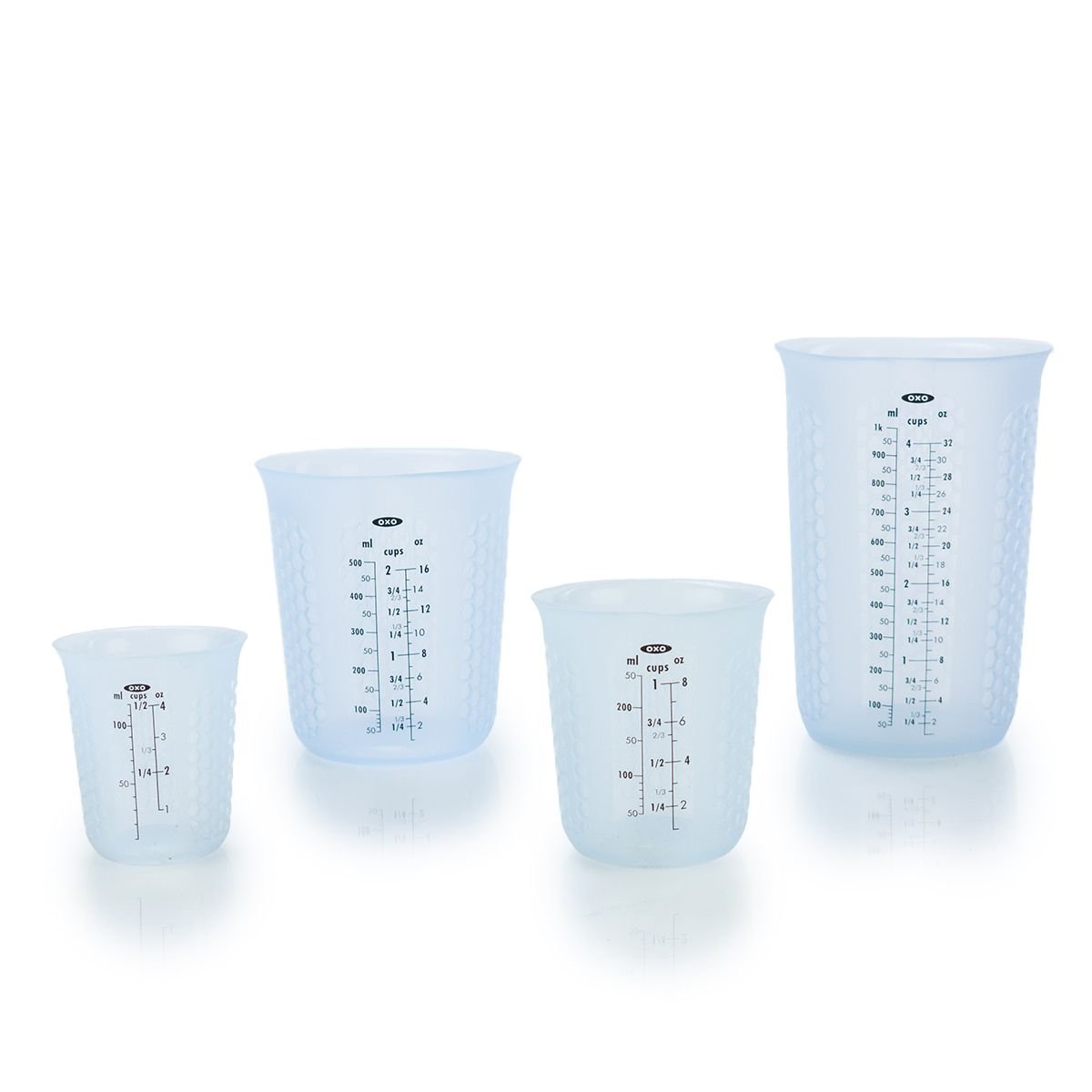 OXO 11161200 Good Grips 1/2 Cup Mini Squeeze & Pour Translucent Silicone  Measuring Cup