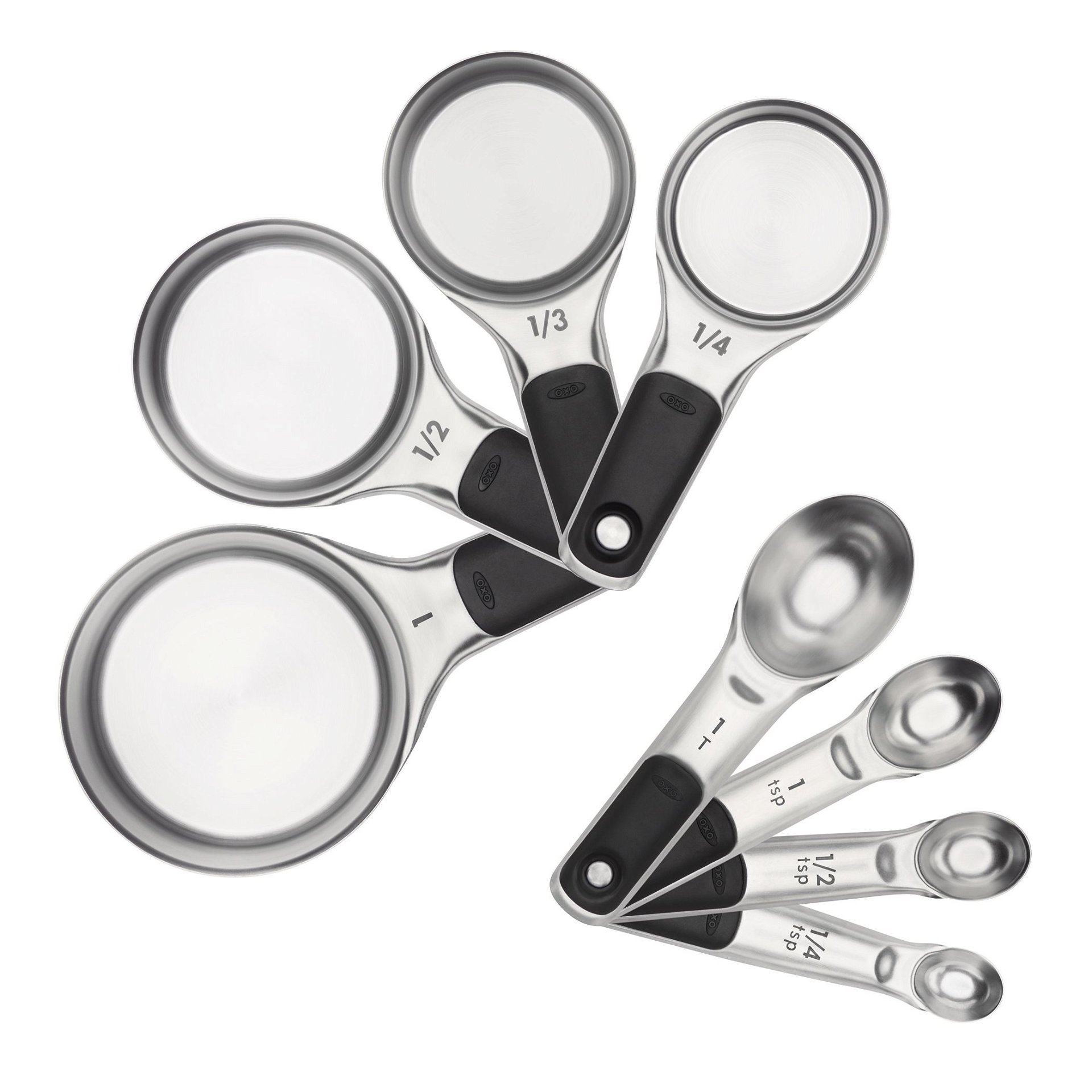 Cuisinart 4pc Stainless Steel Magnetic Measuring Cup Set Black/Silver