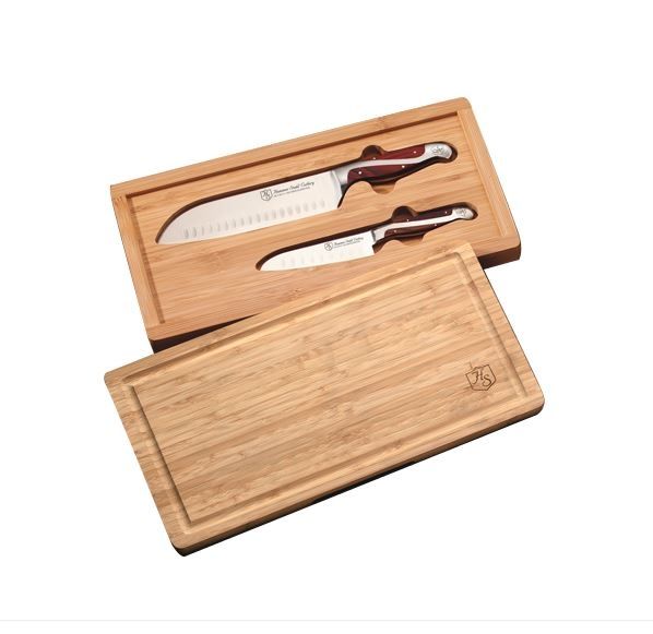 Hammer Stahl Cutlery Classic Collection 2-Piece Santoku Knife Set & Bamboo  Cutting Board Case