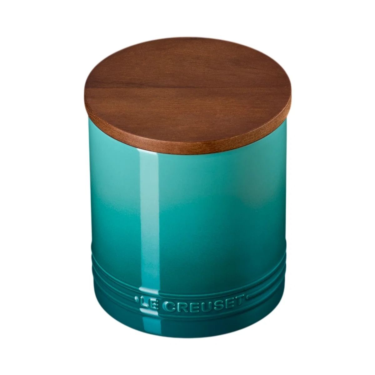 Signature 1.2 Qt. Stoneware Canister with Acacia Wood Lid (Blue