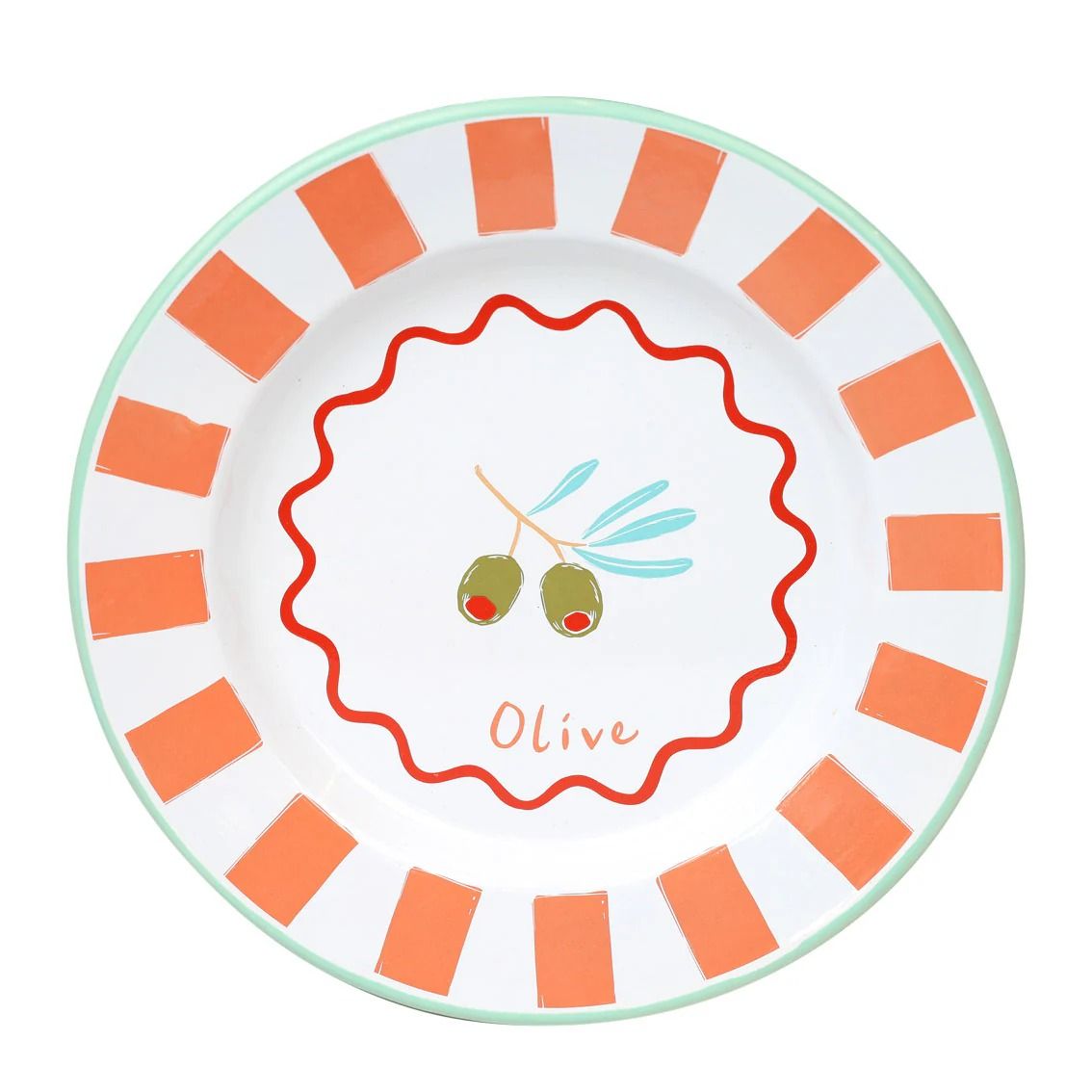 Talking Tables Enamel Plate (9.8 inches) | Olive