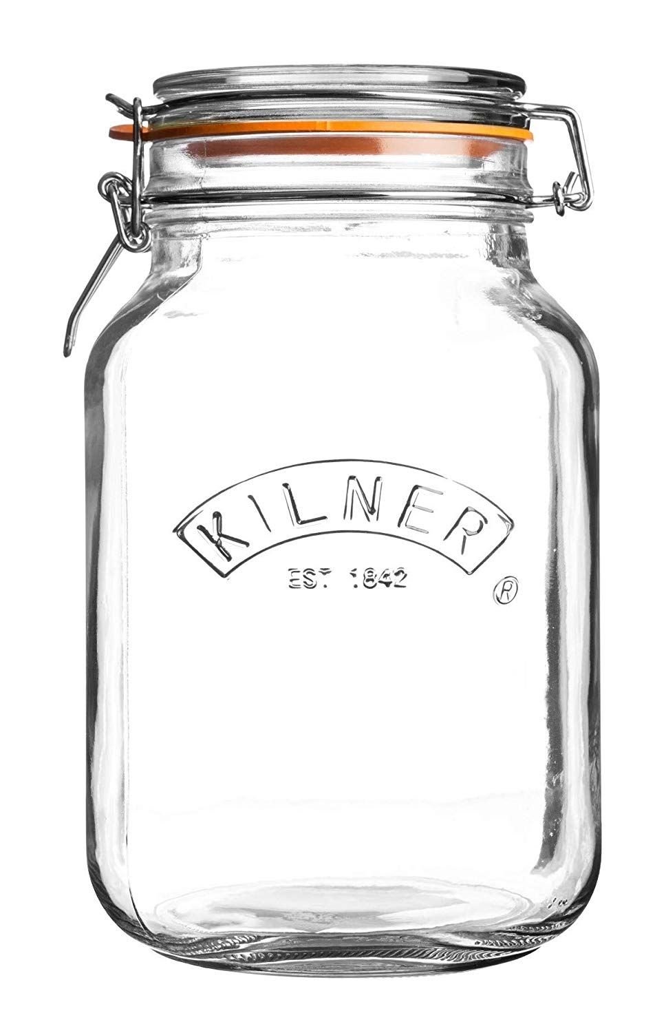 Kilner Clip Top Jar Set for Storing Spices and Herbs Wooden Crate
