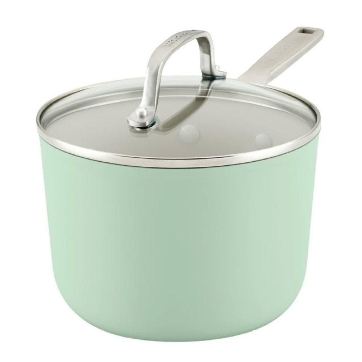 Hard Anodized Ceramic 3 Quart Covered Saucepan (Pistachio