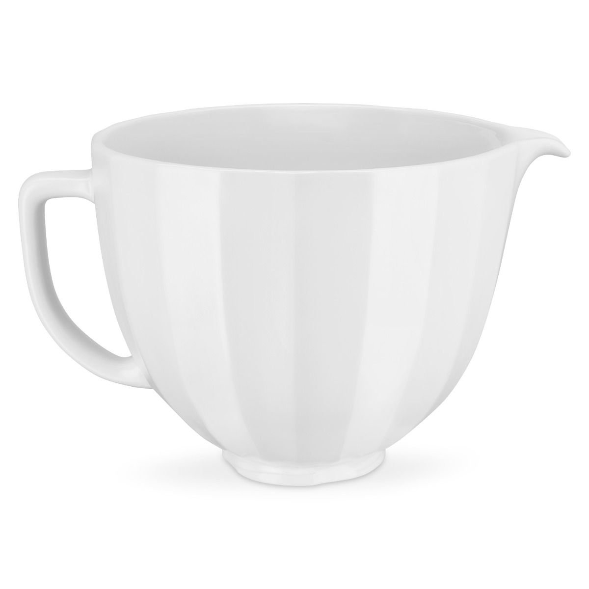 5-Quart White Gardenia Ceramic Bowl + Flex Edge Beater for 4.5