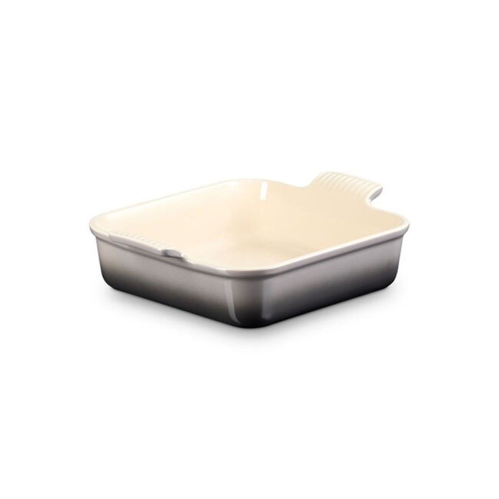 Le Creuset スクエア・プレートLC（L）（M）ホワイトラスター　３枚 Le Creuset 3-Quart Heritage Square Dish - Oyster Grey