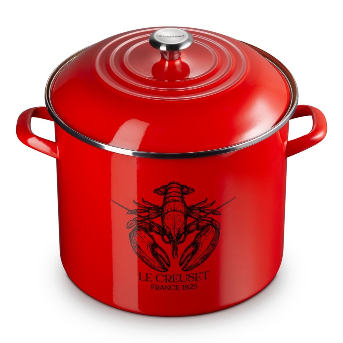 LE CREUSET レッド　20 20 Qt. Enamel on Steel Lobster Stockpot with Lid (Carmin