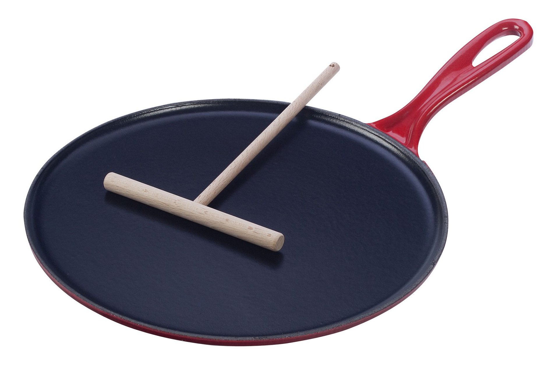 Agnes Gray Begrafenis kleuring Le Creuset 10.75" Crepe Pan with Wooden Crepe Spreader | Cerise/Cherry Red