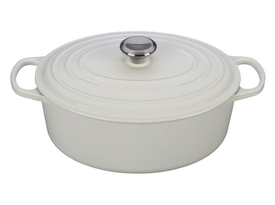 All-Clad Enameled Cast Iron 6-Quart Dutch Oven with Lid and Acacia