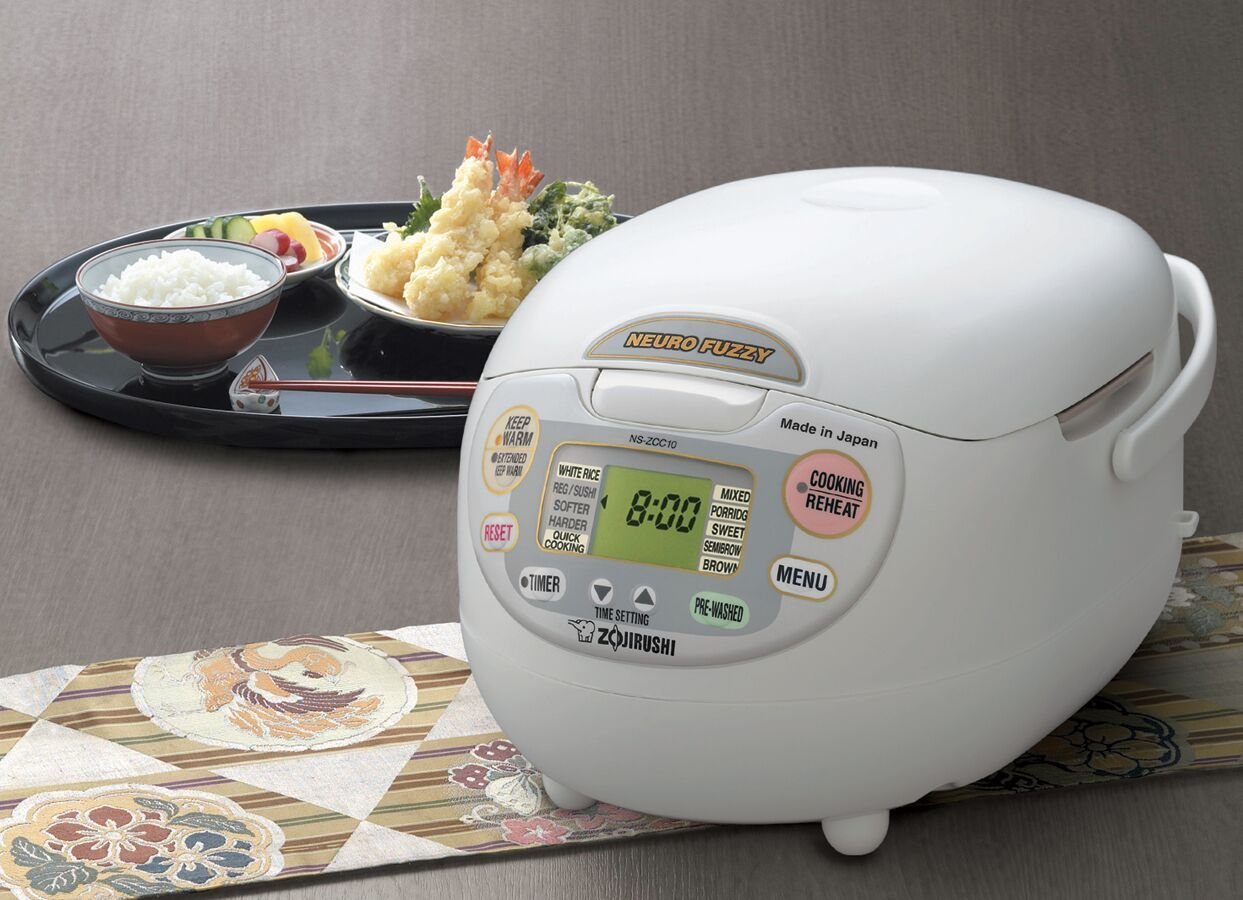  Zojirushi NS-ZCC10 Neuro Fuzzy Cooker, 5.5-Cup uncooked rice /  1L, White: Rice Cookers Zojirushi: Home & Kitchen