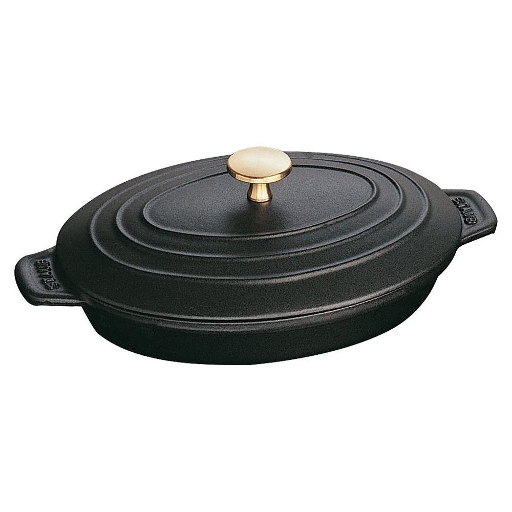 Staub Oval Cast Iron Hot Plate w/ Lid, 9