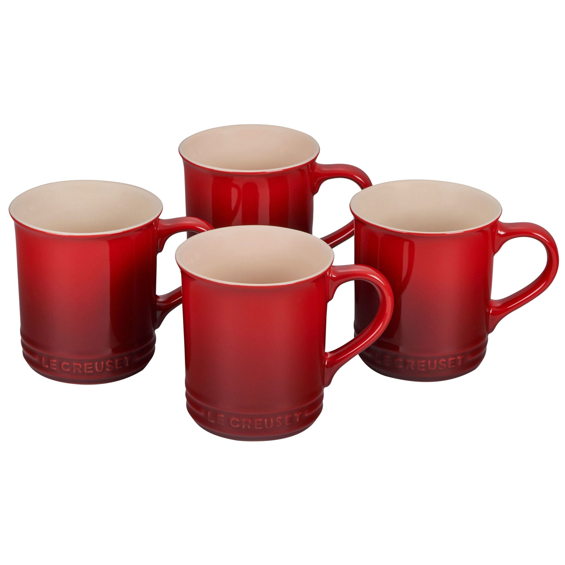 Vancouver 14oz Mugs (Set of 4 - Cerise/Cherry Red) | Le Creuset