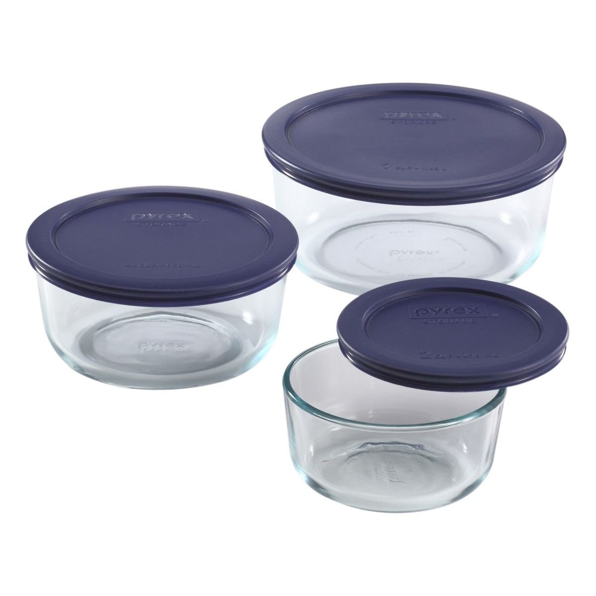  Utensilux Pyrex 8 Peice Round Bundle 4 Glass Storage Containers  With Lids, 7-cup, 4-cup, 2-cup, & 1-cup Meal Prep Containers With Lid,  Bpa-free Lid, Dishwasher Bundle: Home & Kitchen