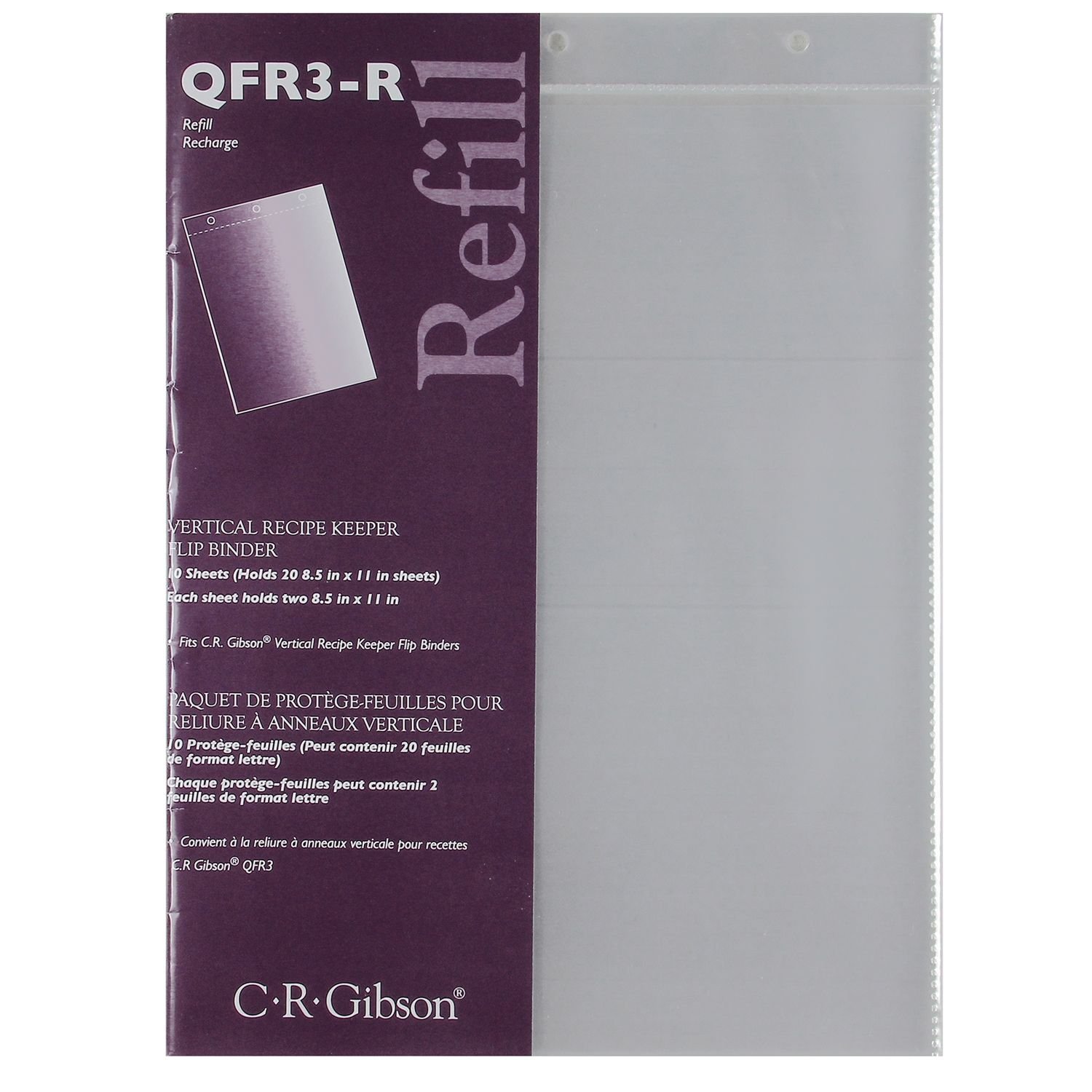 Vertical Recipe Keeper Flip Stand Refill Pack, C.R. Gibson