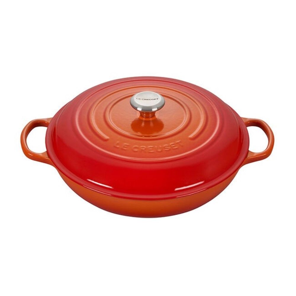 5 Qt. Signature Enameled Cast Iron Braiser with Stainless Steel