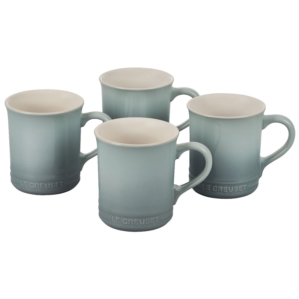 Le Creuset 13 oz. Set of 4 Artichaut Heritage Mugs