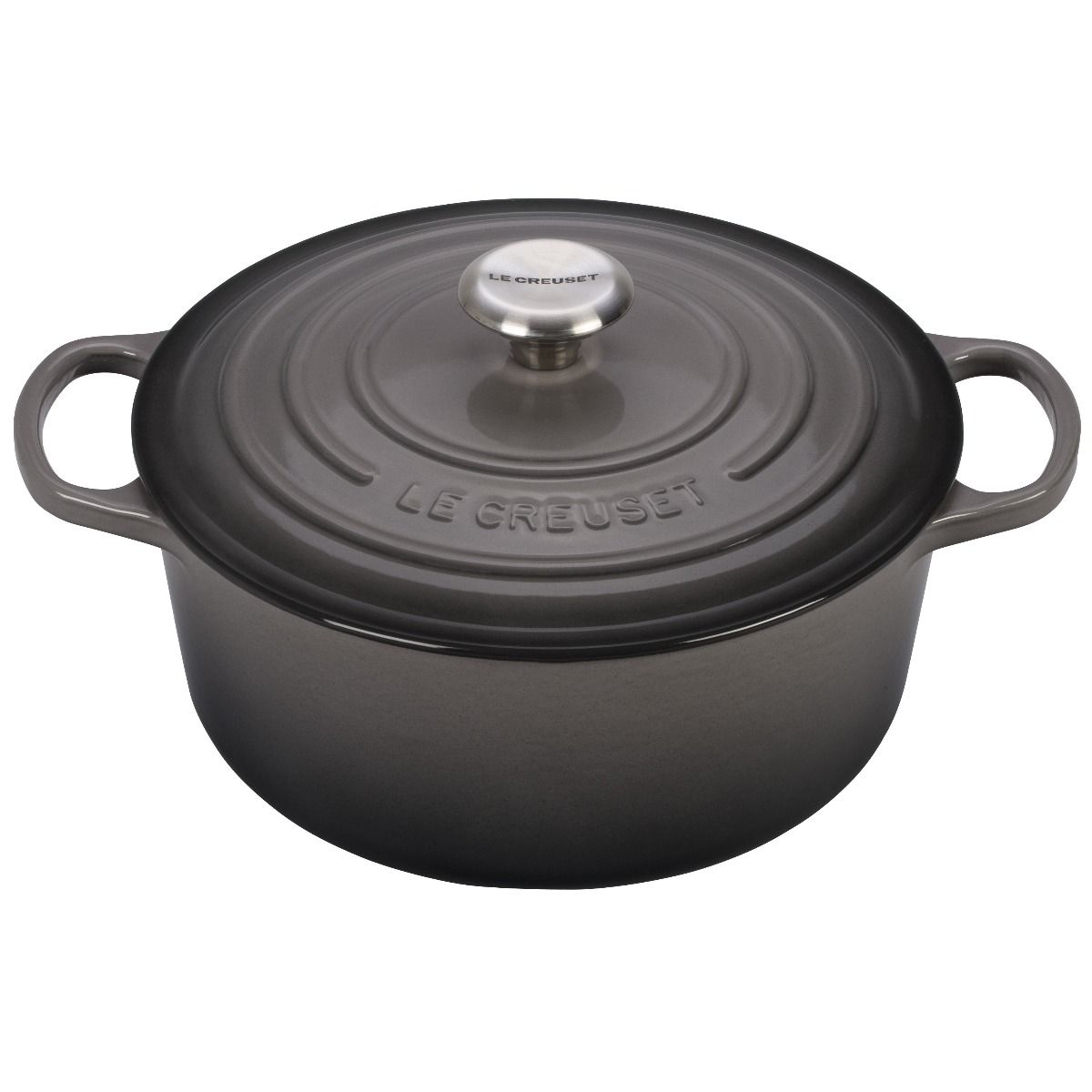 Le Creuset Signature 5.5 QT Round French Oven - Oyster Grey