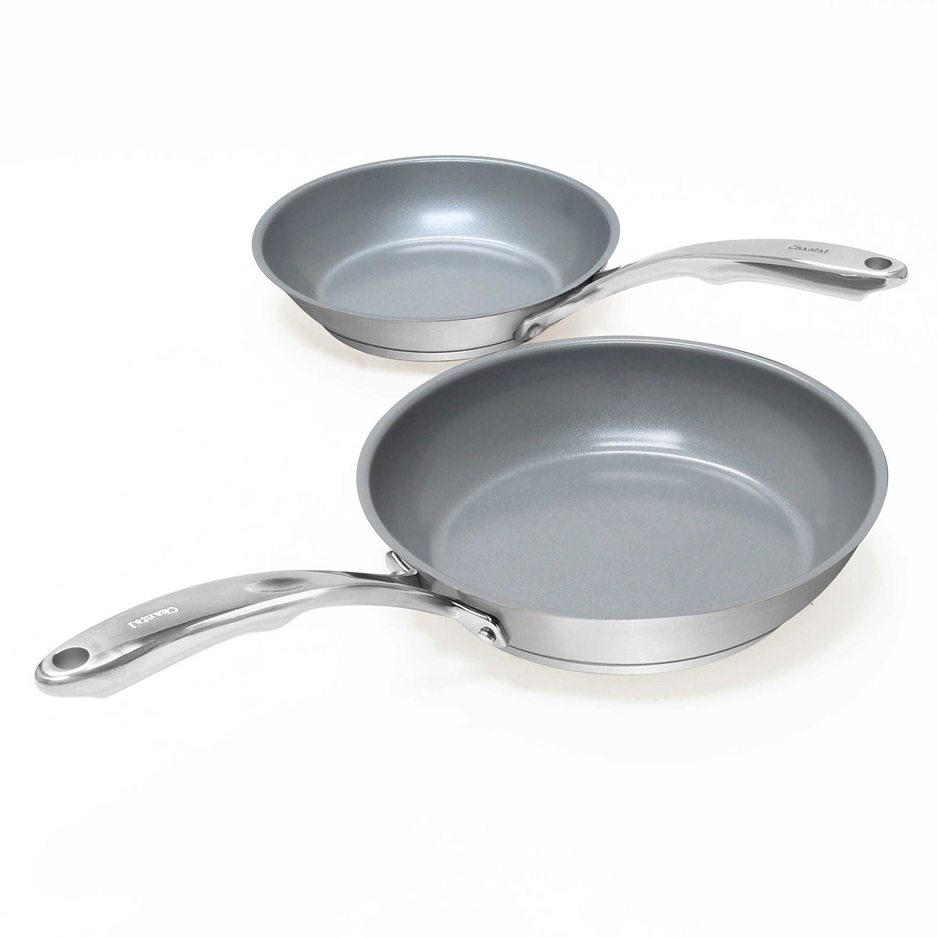 Chantal Set of 2 Ceramic Coated Fry Pans 8 10