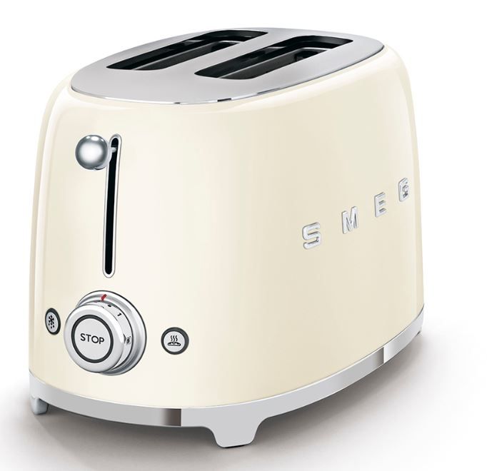 50 s Retro 2 Slice Toaster Cream SMEG Everything Kitchens