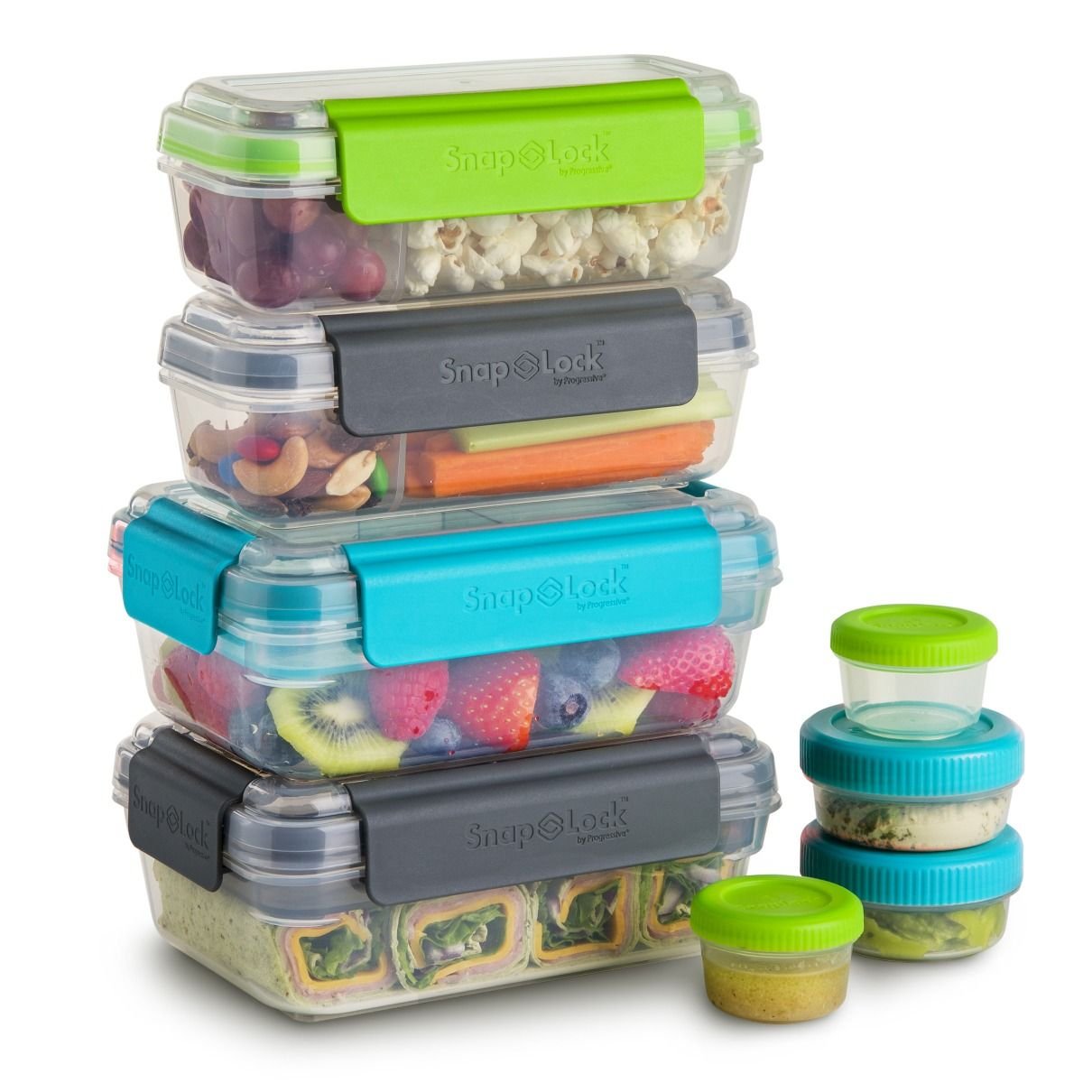 Bentology Bento Lunch Box Set w/ 5 Removable, Leak Proof Containers,  On-the-Go Meal, Food Prep & Snack Packing Compartments - Stackable,  Microwave