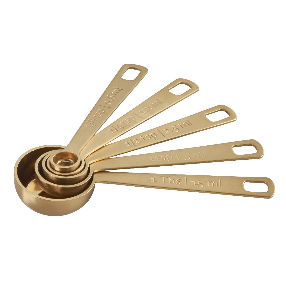 Le Creuset Gold-Finished Stainless Steel Measuring Spoons | Set of 5