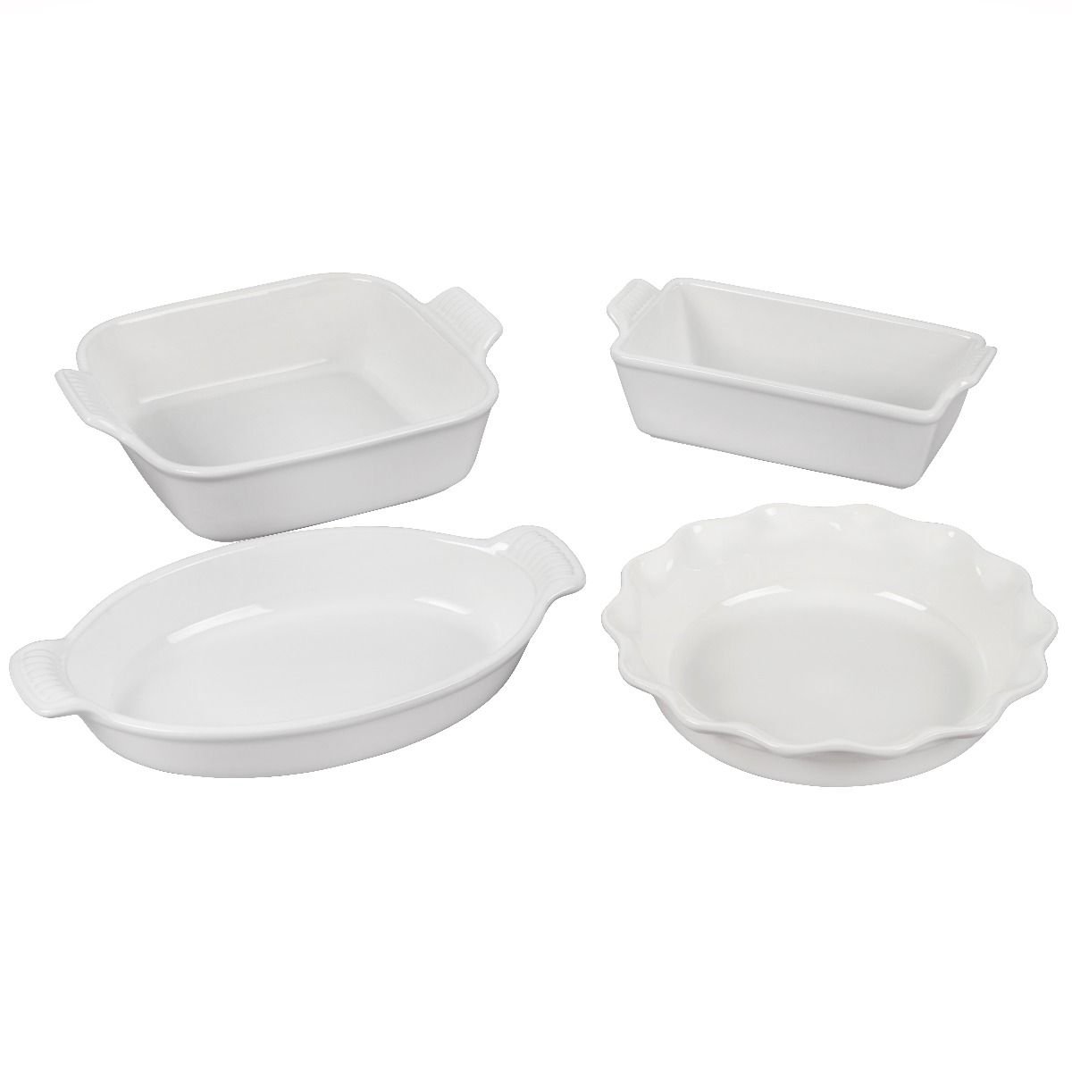 Le Creuset Heritage 4-Piece Stoneware Bakeware Set | White