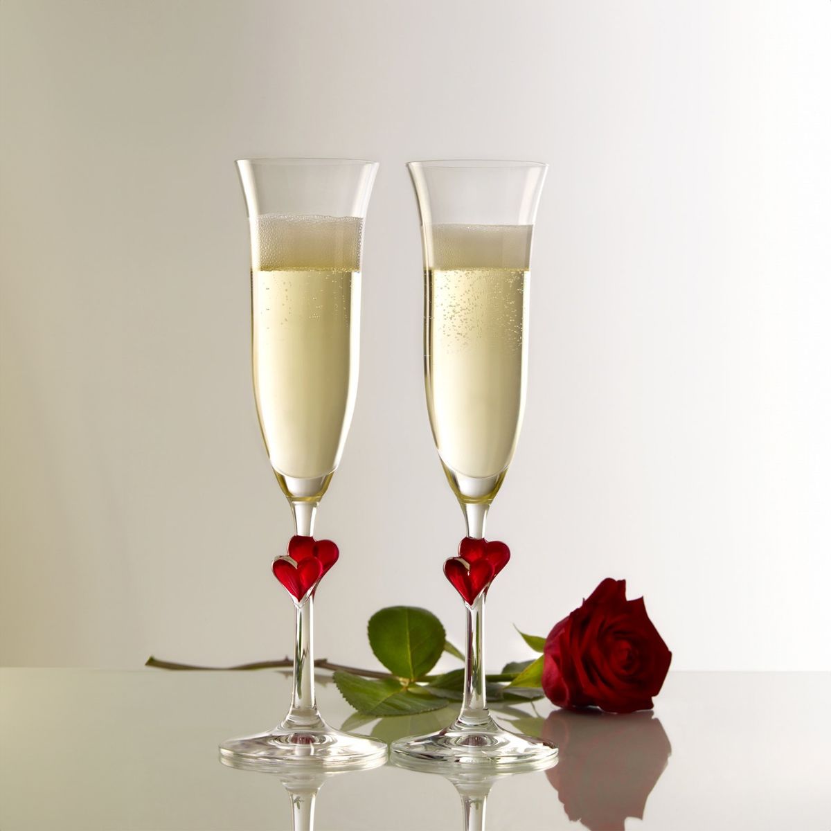 Stolzle 6oz L'Amore Red Heart Flutes | Set of 2