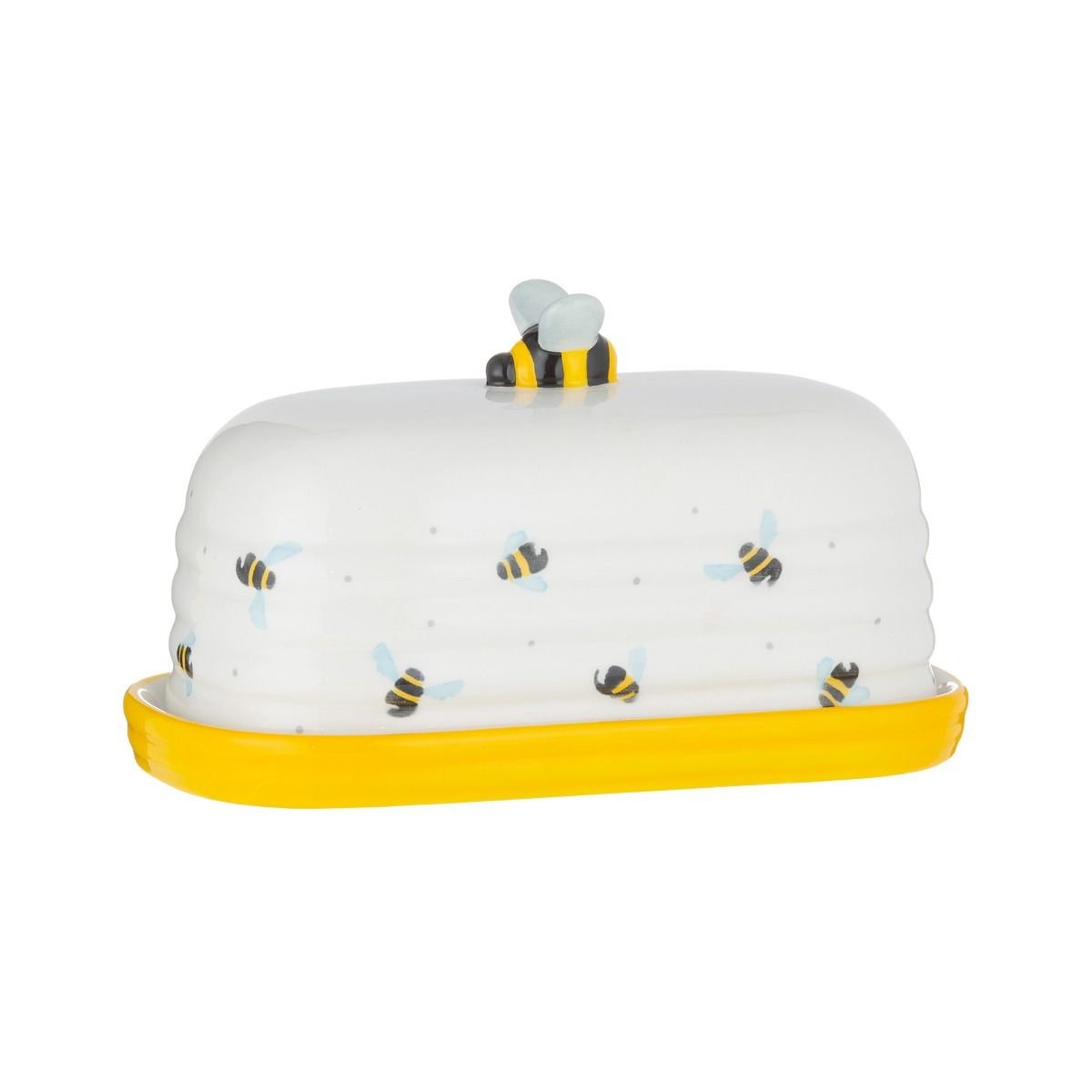 Two's Company Golden Bee Covered Butter Dish