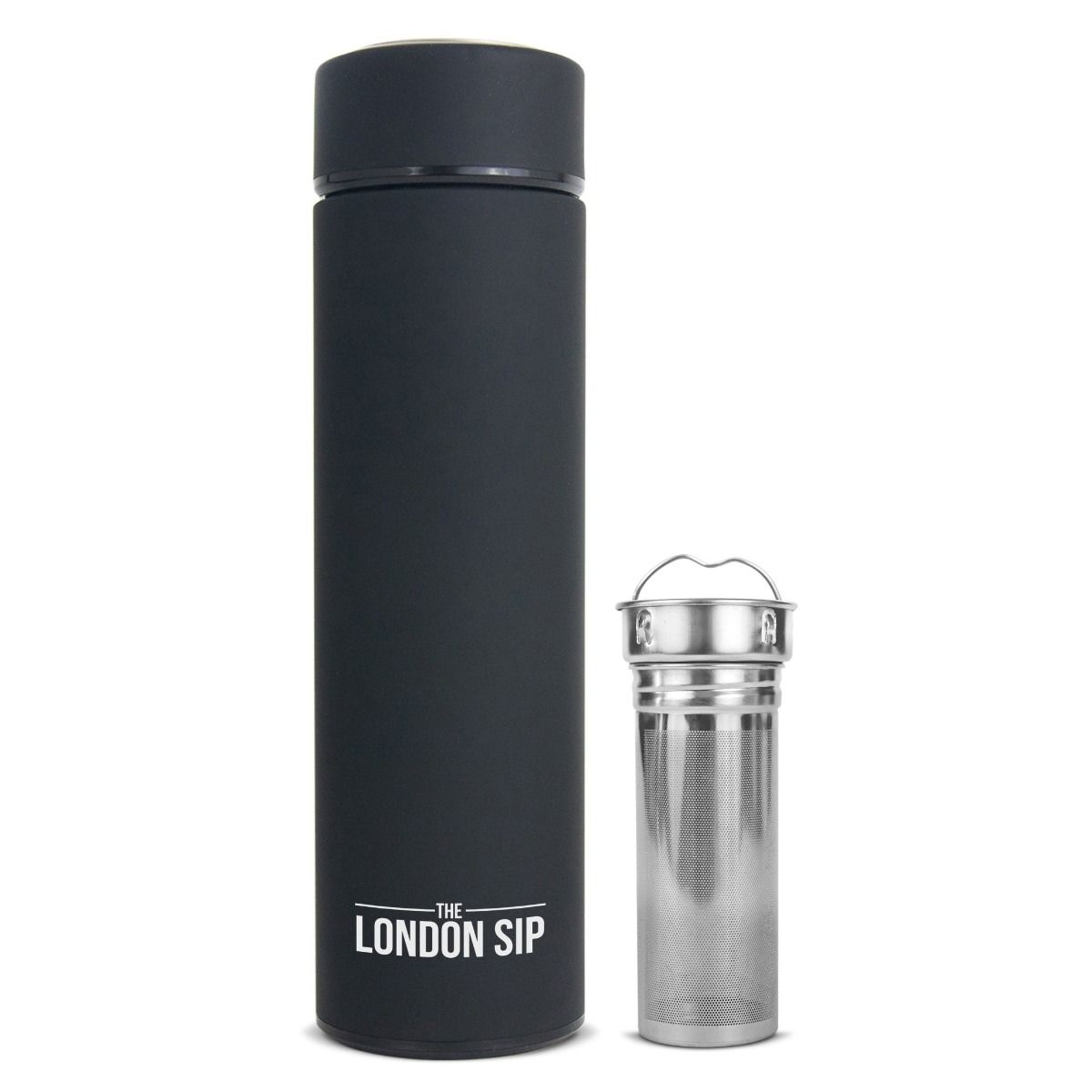 16oz Tea Infuser Bottle (Black) | The London Sip | Everything Kitchens