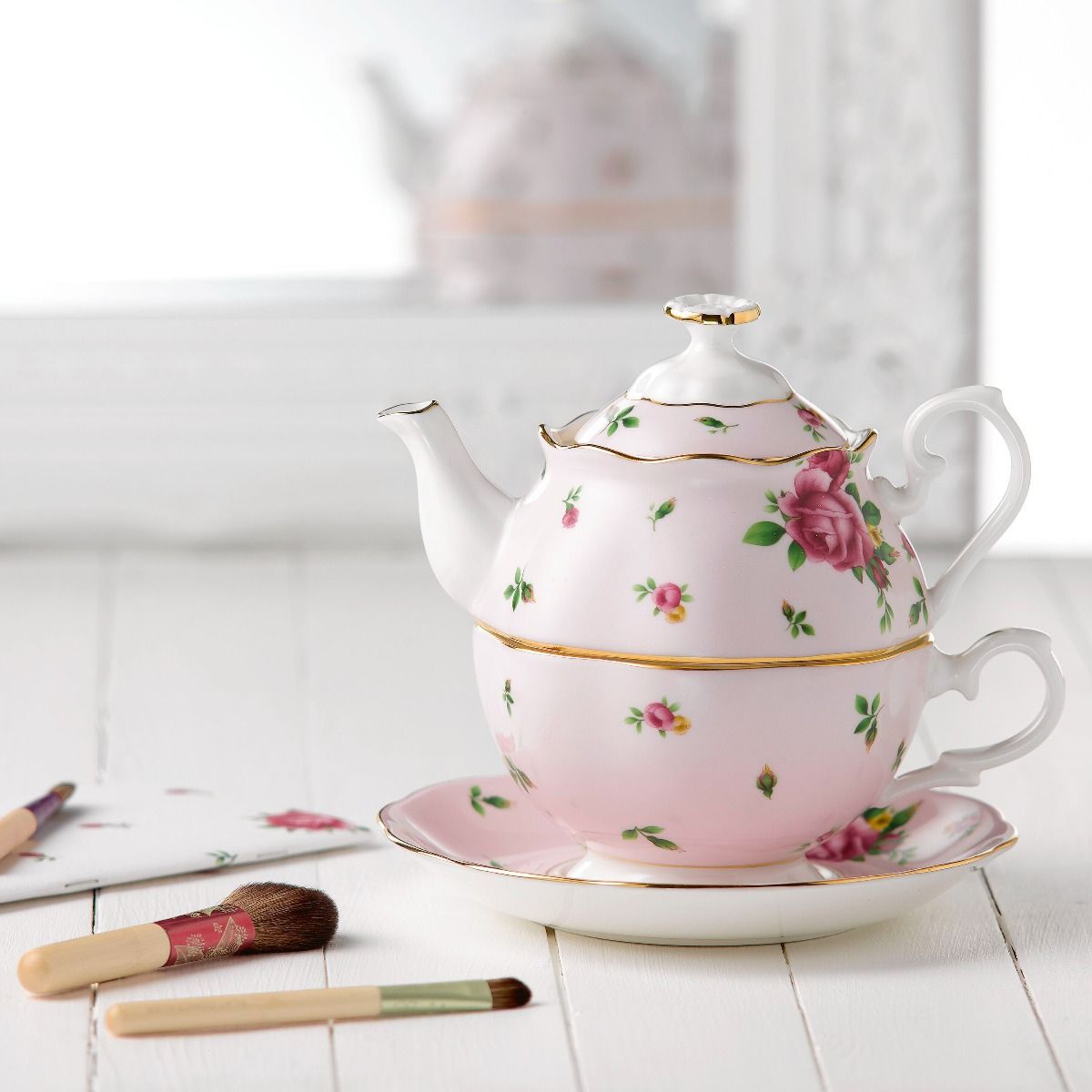 Royal Albert New Country Roses Collection Tea for One | Pink