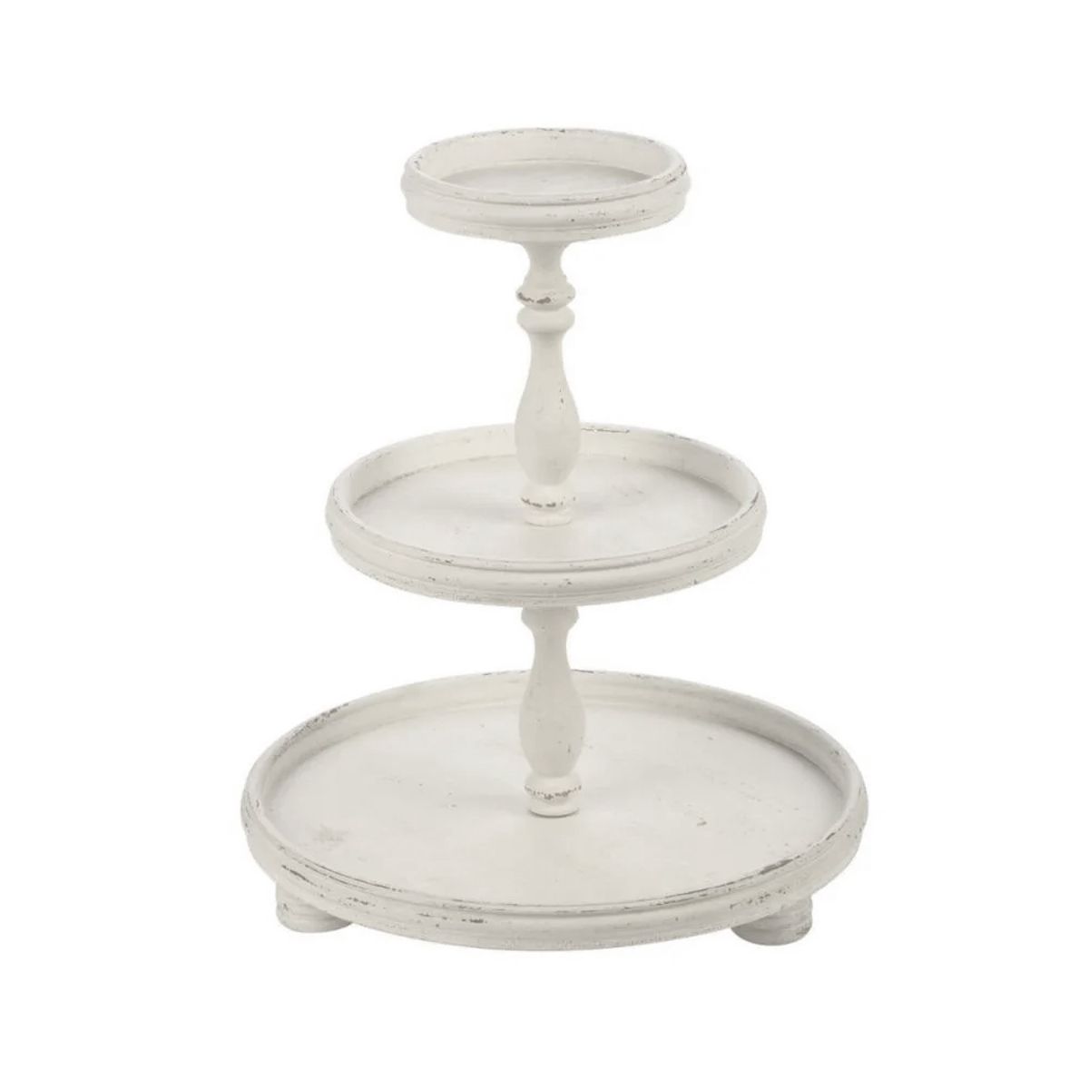 Tripar International 3-Tier Wooden Display Stand | Cream
