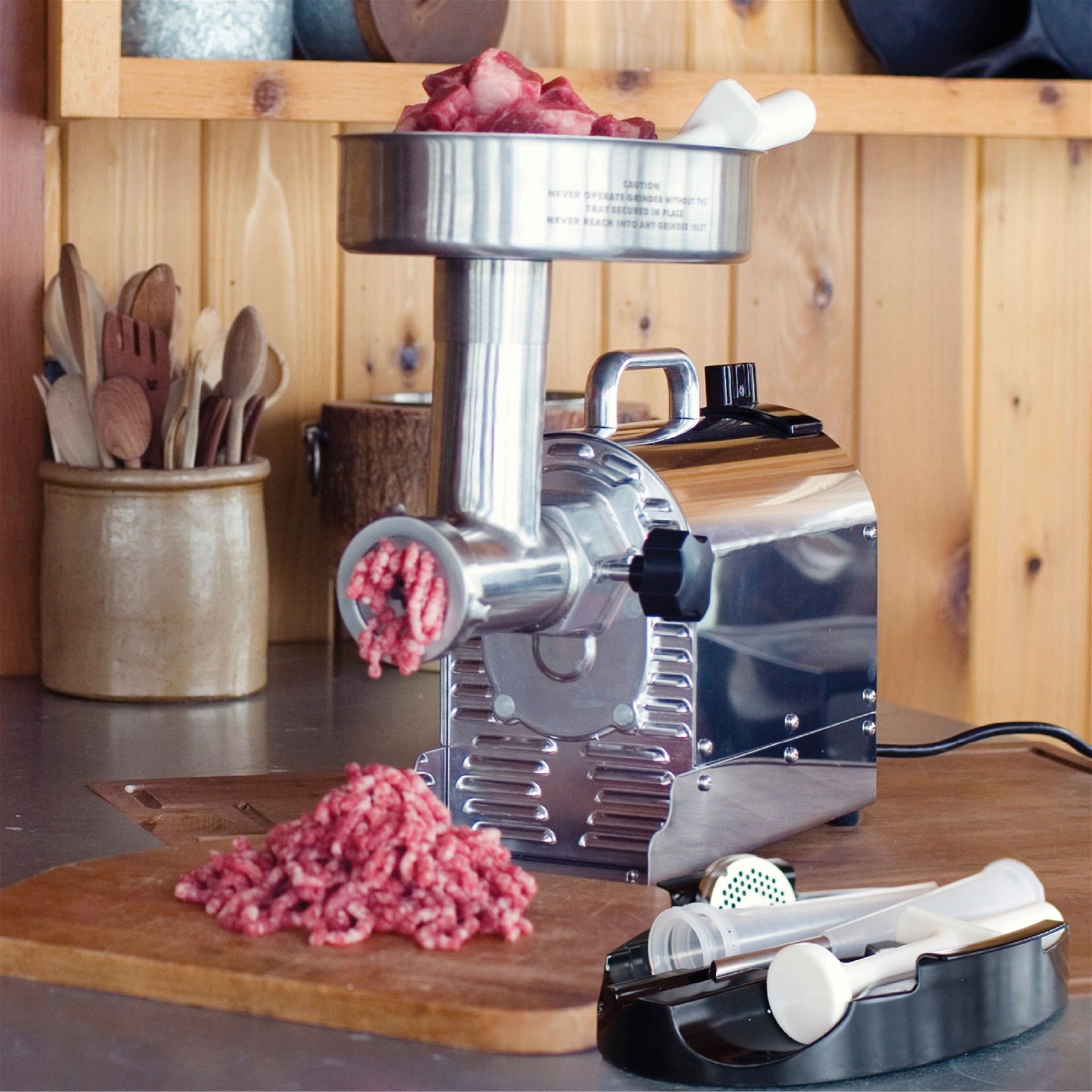 Manual Meat Grinder, Heavy Duty Meat Mincer Sausage Stuffer, 3-in-1 Hand  Grinder with Stainless Steel Blades for Meat, Sausage, Cookies, Easy To  Clean 