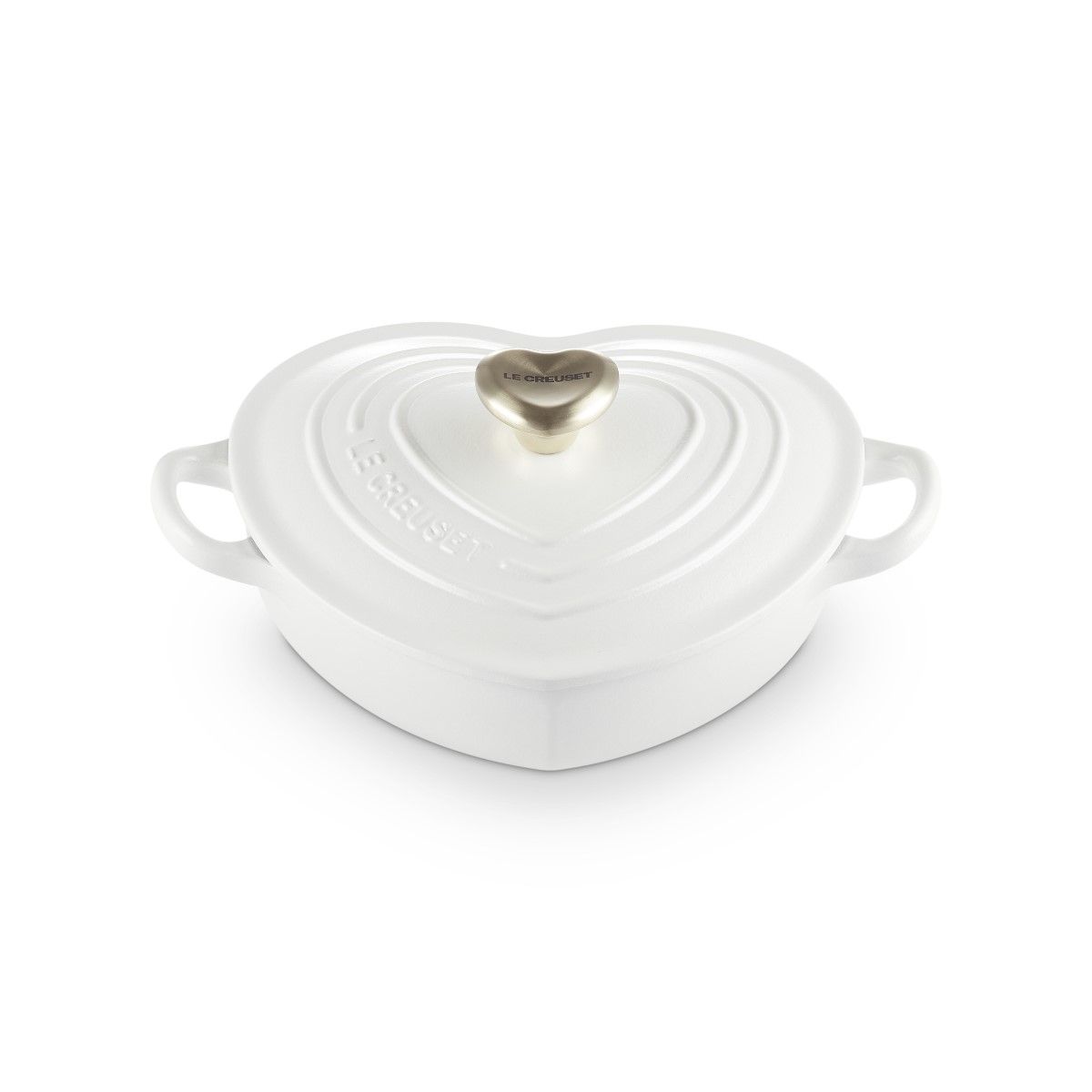 1.25 Qt. Shallow Heart Dutch Oven (White) | Le Creuset