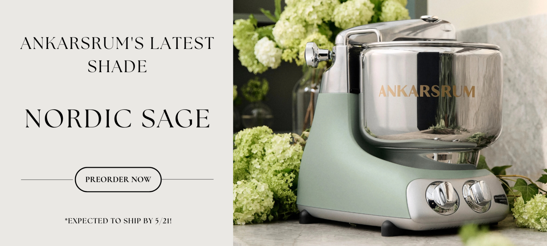 Ankarsrum Latest Shade Nordic Sage. Nordic Sage. Expected to ship on May 21