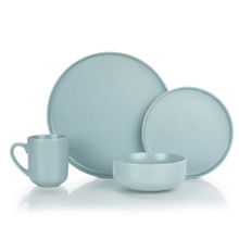 Everything Kitchens Modern Flat 16-Piece Dinnerware Set | Dusty Blue