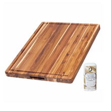TeakHaus Edge Grain Carving Board w/Hand Grip + Juice Canal