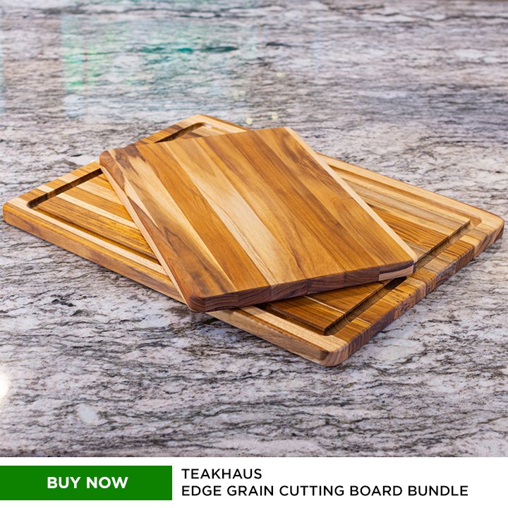 TeakHaus Edge Grain Carving Board w/Hand Grip (Rectangle)