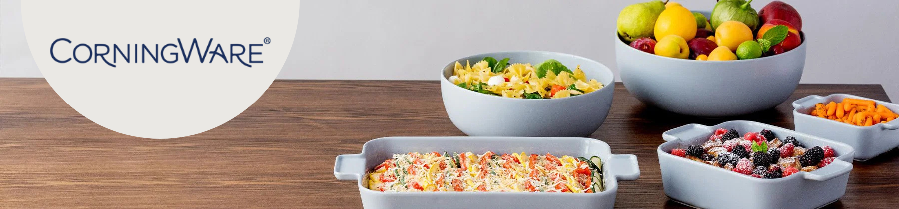 Photo of CorningWare bakeware.