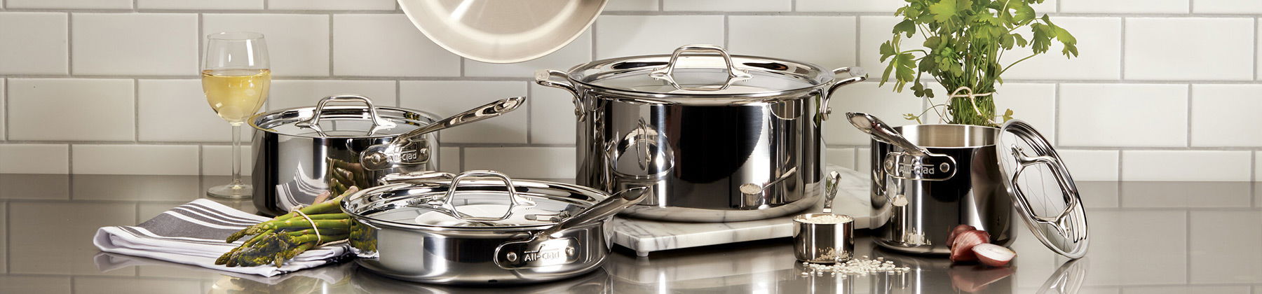 Photo of All-Clad cookware set.