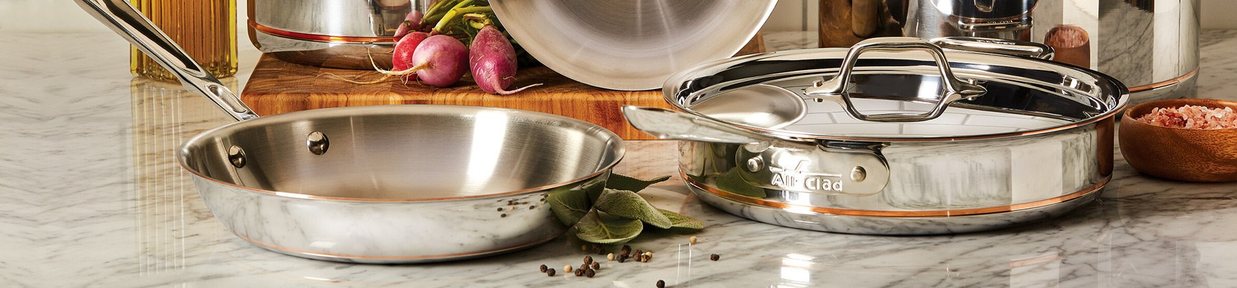 Photo of All-Clad Copper Core Cookware.