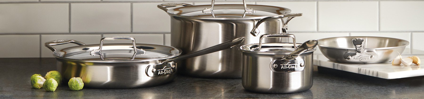 Photo of All-Clad Stainless Steel Cookware.