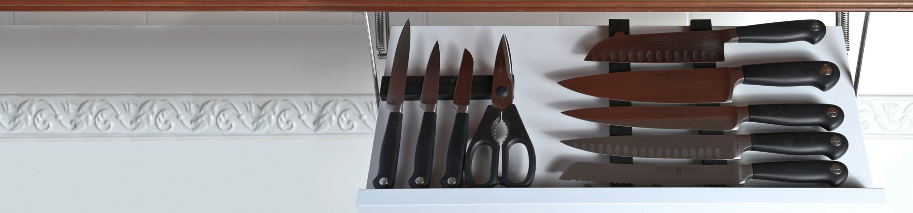 Drop Block Under Cabinet Knife Storage Rack - Small 