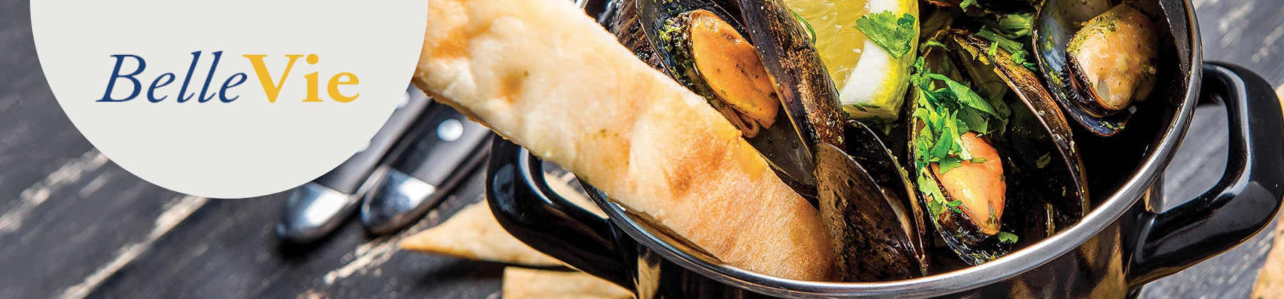 Photo of La Bellevie pot with food inside.